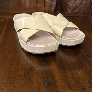 Ugg white platform sandals size 9